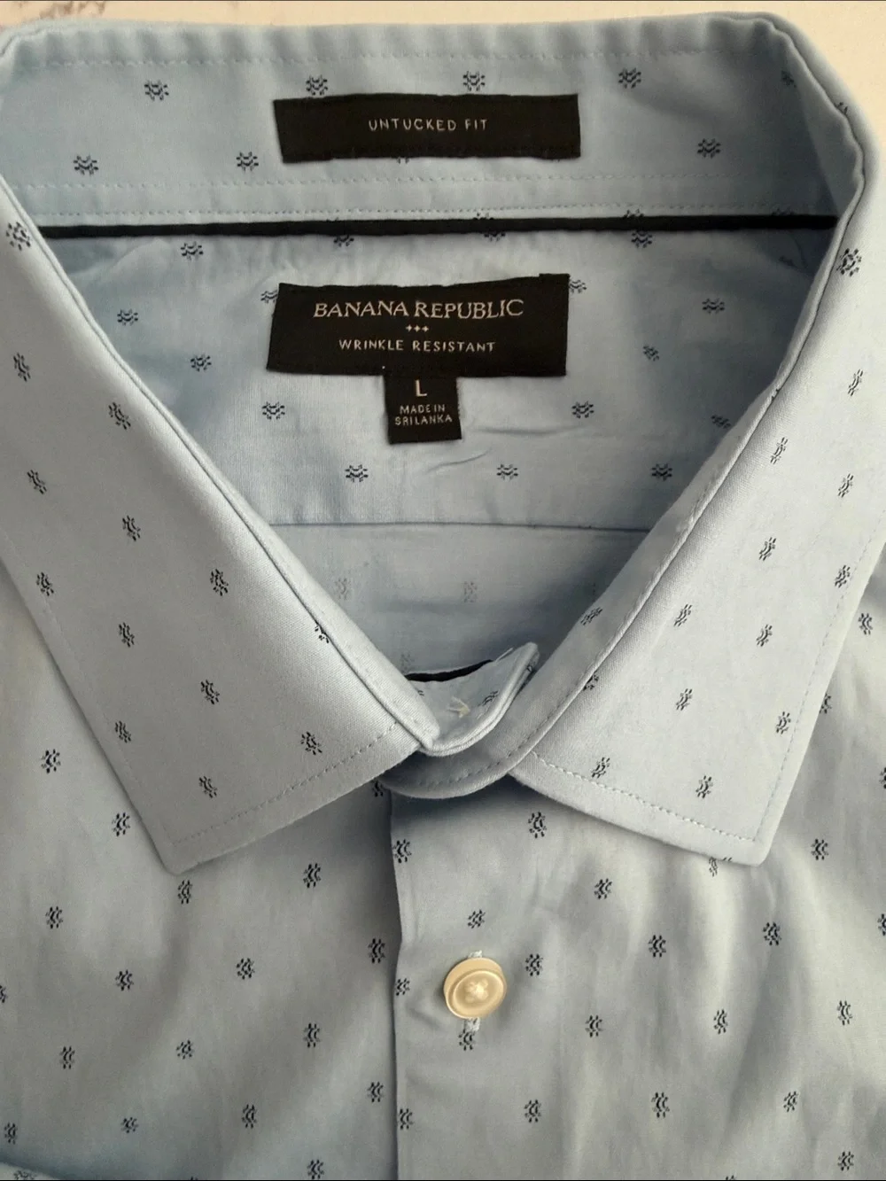 Banana Republic Light Blue Microprint Dress Shirt